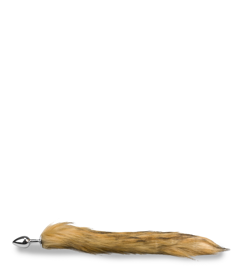 Plug queue de renard fourrure vegan marron