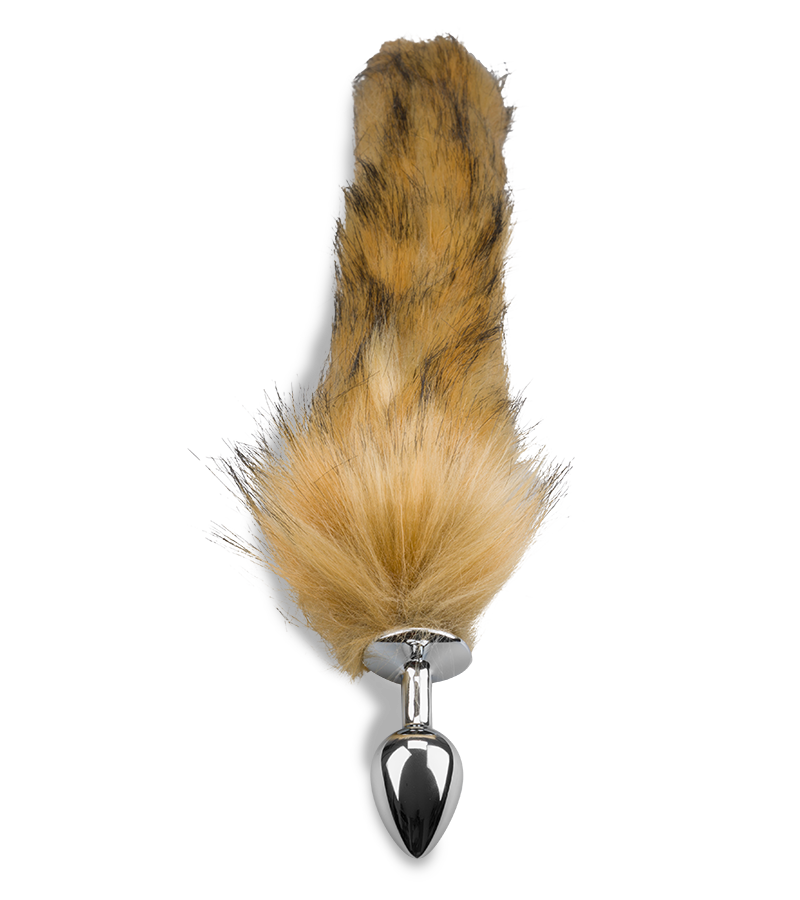 Plug queue de renard fourrure vegan marron