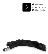 Charger l&#39;image dans la galerie, Plug queue de renard fourrure vegan noire