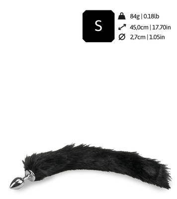 Plug queue de renard fourrure vegan noire