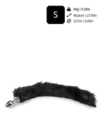 Plug queue de renard fourrure vegan noire