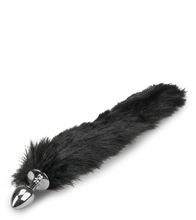 Charger l&#39;image dans la galerie, Plug queue de renard fourrure vegan noire