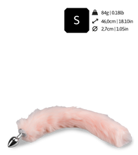 Charger l&#39;image dans la galerie, Plug queue de renard fourrure vegan rose