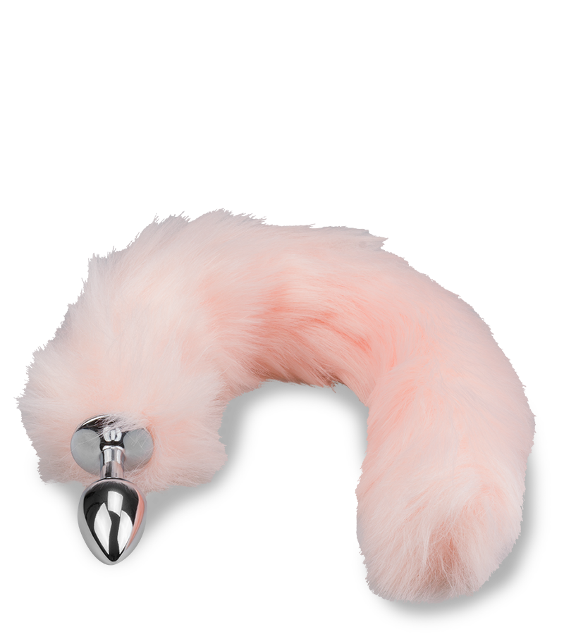 Plug queue de renard fourrure vegan rose