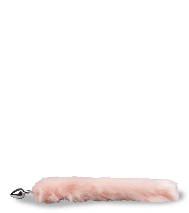 Plug queue de renard fourrure vegan rose