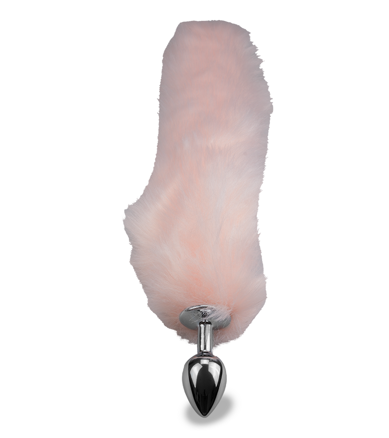 Plug queue de renard fourrure vegan rose