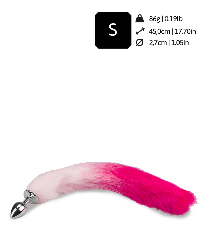 Plug queue de renard fourrure vegan rose et fuchsia