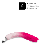 Plug queue de renard fourrure vegan rose et fuchsia