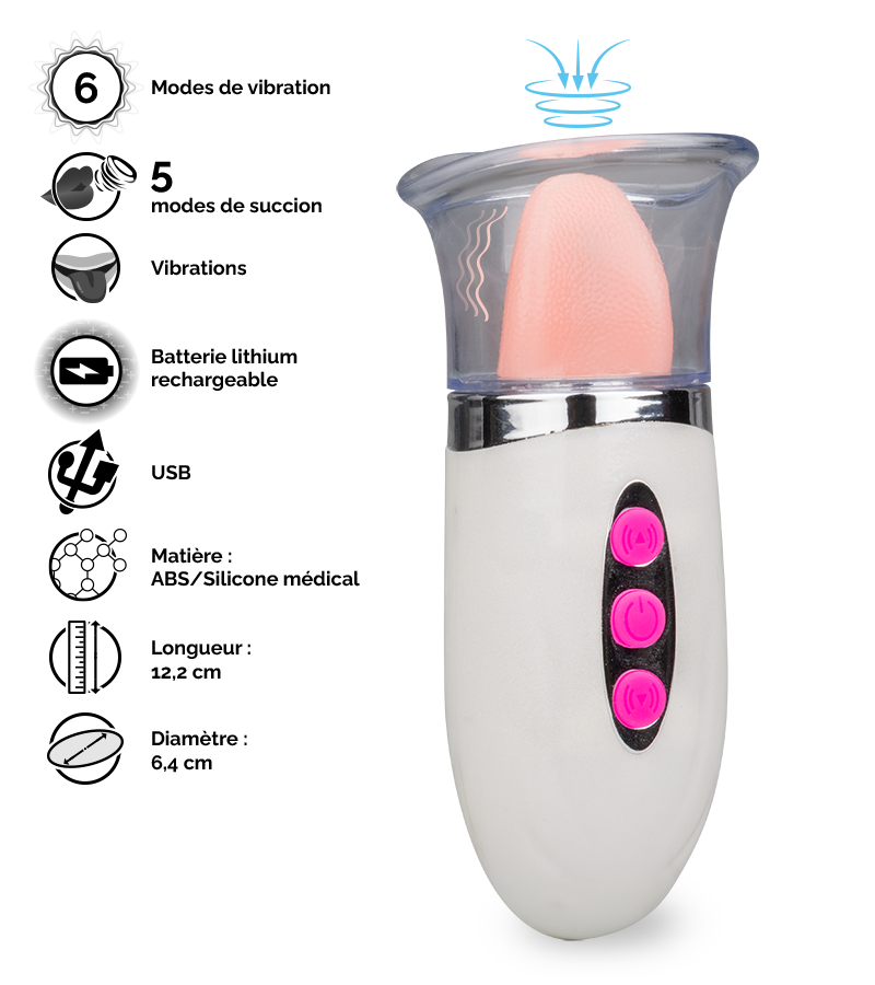 Pompe à vulve avec langue vibrante Teaser