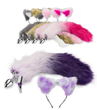 Rosebud plug anal queue de chat et serre tête