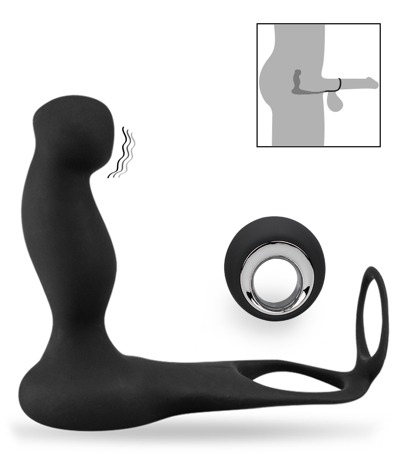 Sextoy prostate avec anneau cockring télécommande sans fil