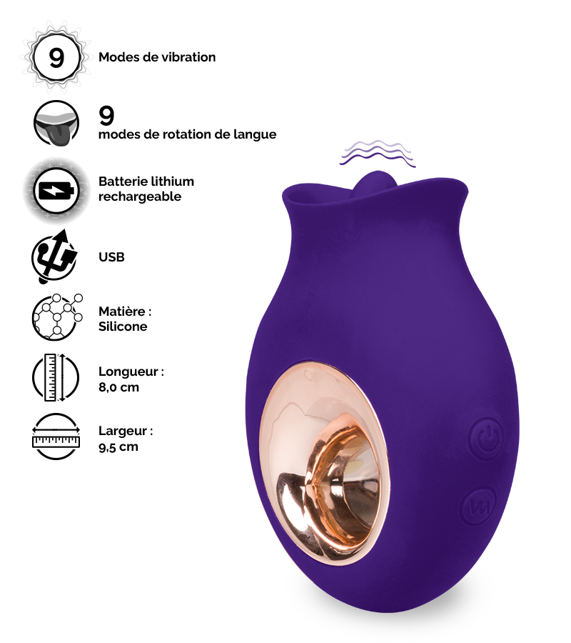 Stimulateur clitoris langue vibrante Cléopatra