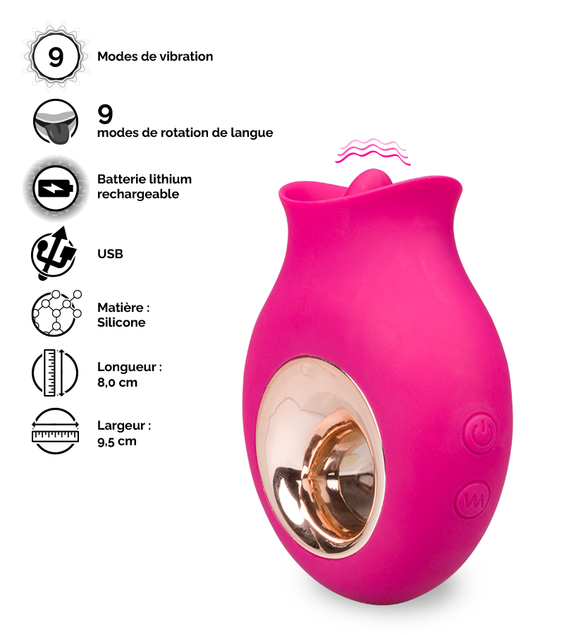 Stimulateur clitoris langue vibrante Cléopatra