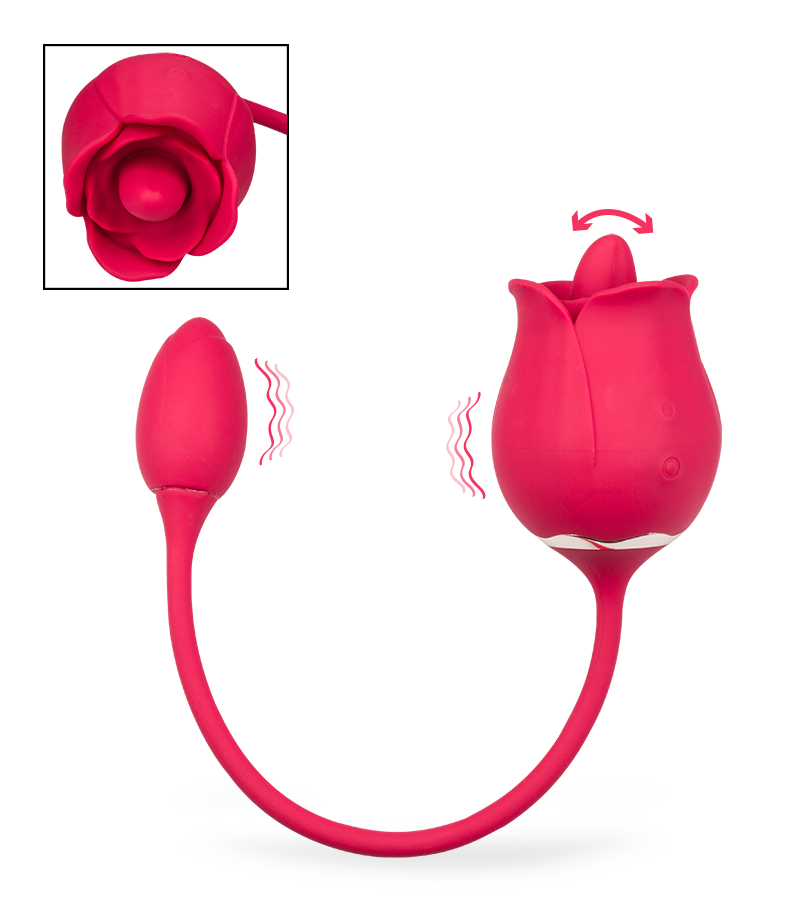 Stimulateur de clitoris langue et œuf vibrant Blooming
