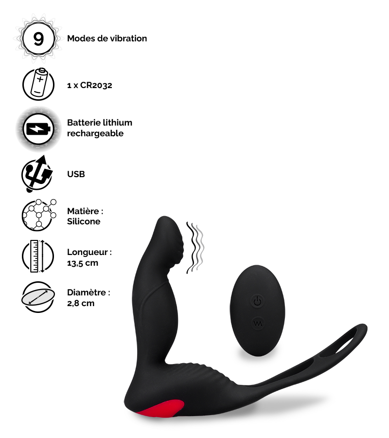 Stimulateur de prostate et double cockring Delight