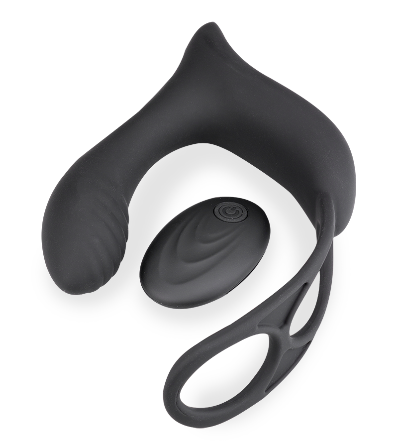 Stimulateur de prostate vibrant avec double cockring Pro P