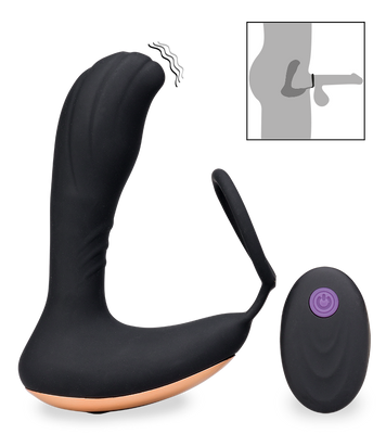 Stimulateur prostate vibrant avec anneau cockring 7 modes