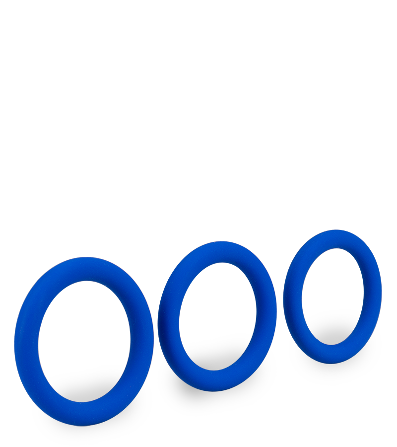 Trio d&#039;anneaux péniens en silicone médical Raven