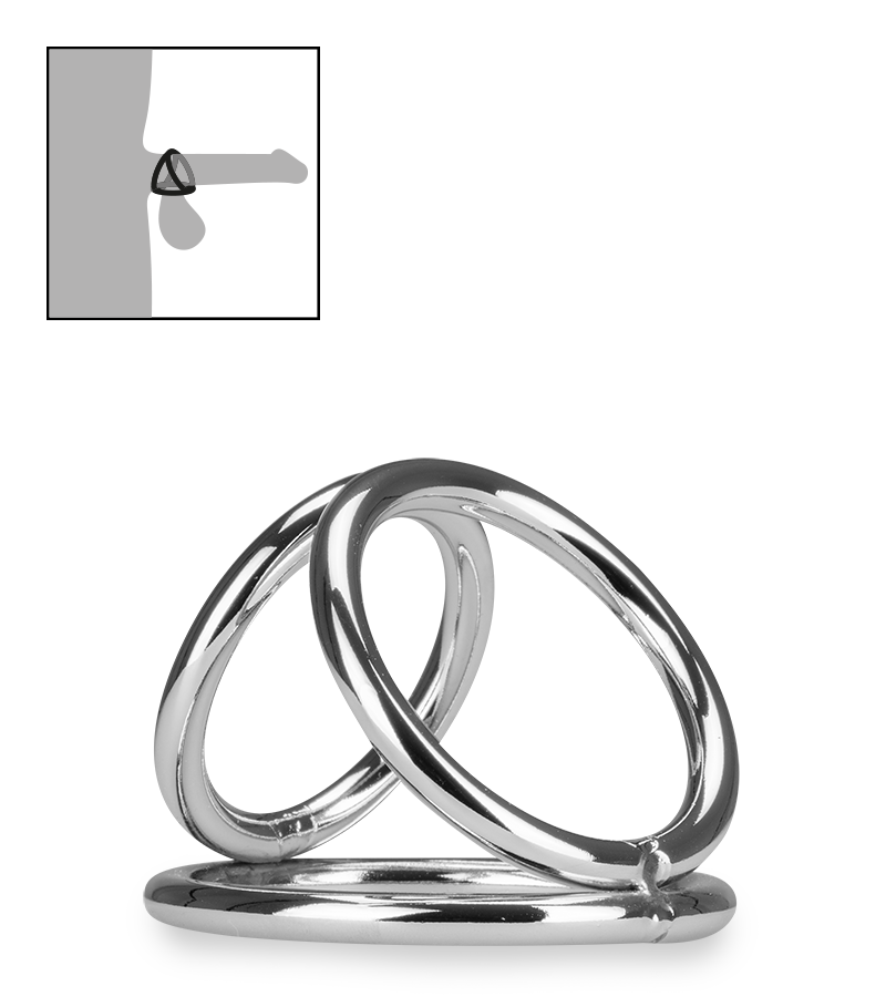 Triple cockring en inox Holdy