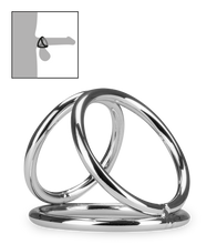 Charger l&#39;image dans la galerie, Triple cockring en inox Holdy