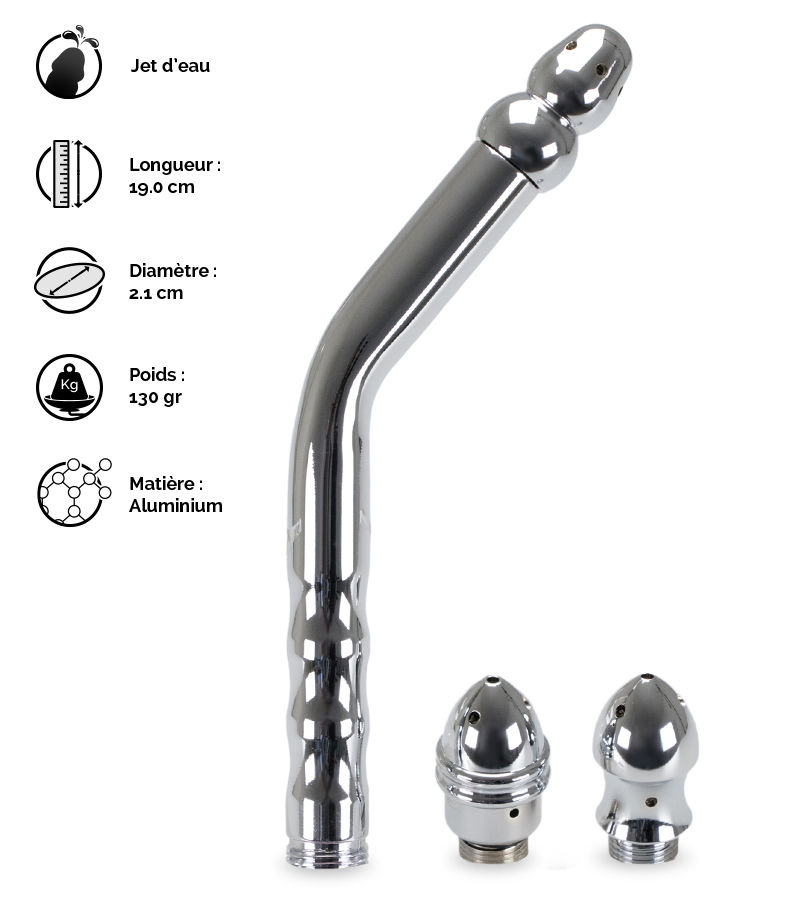 Triple embout de douche plug anal enema courbé