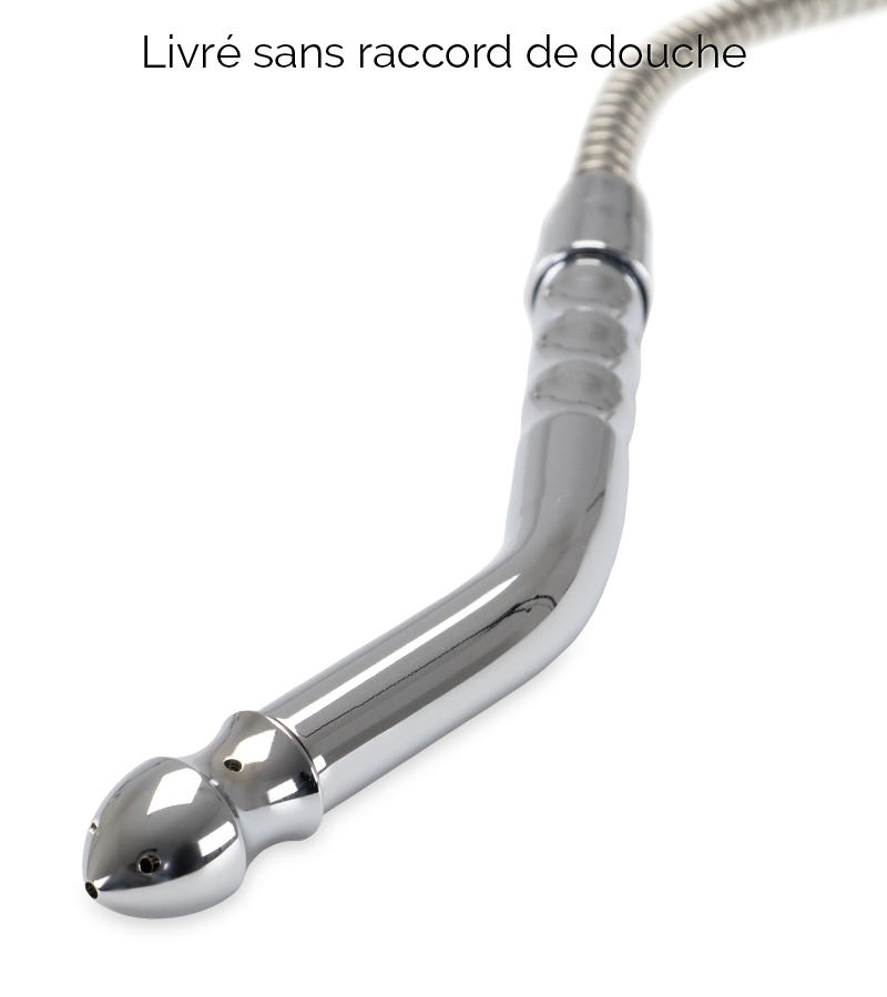 Triple embout de douche plug anal enema courbé