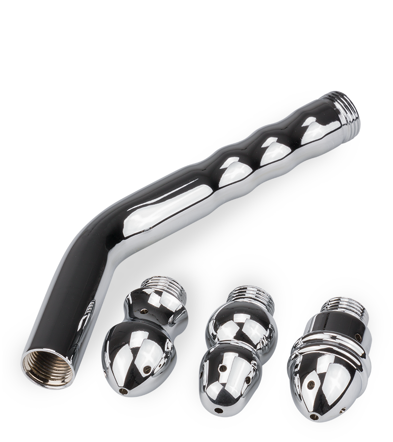 Triple embout de douche plug anal enema courbé