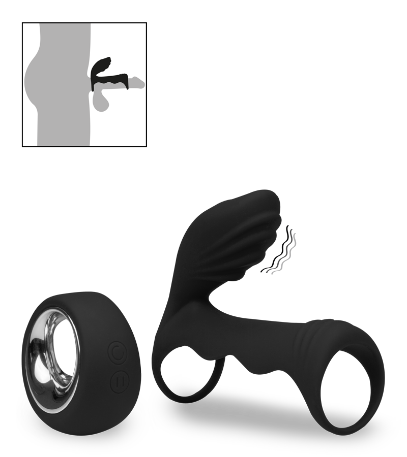 Vibromasseur couple avec cockring télécommandé 12 modes