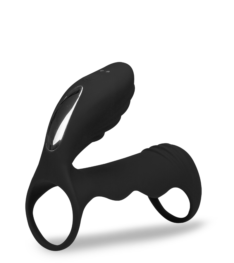 Vibromasseur couple avec cockring télécommandé 12 modes