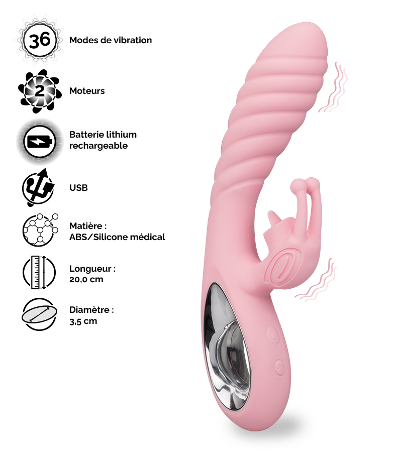 Vibromasseur rabbit Crazy Snail
