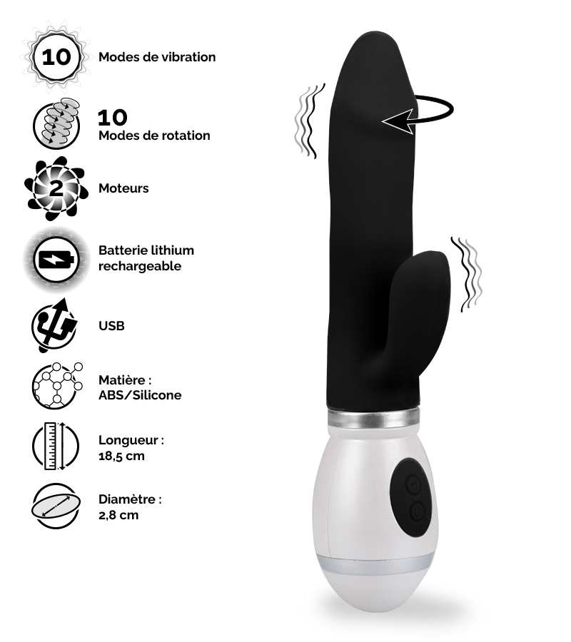 Vibromasseur rabbit rotatif Viva