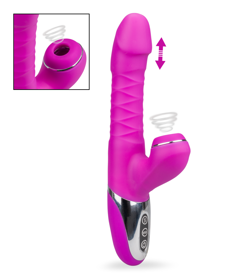 Vibromasseur rabbit va-et-vient et sans contact Amor